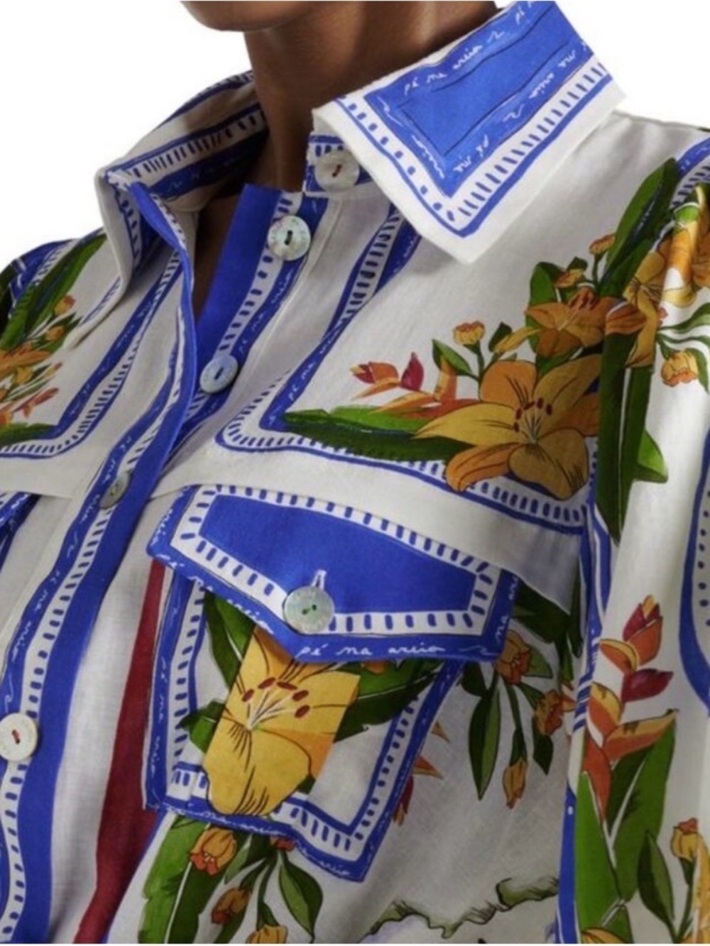 FARM Rio Floral Midi Dress with Blue, Yellow & Green Floral Print - Picture 4 of 6